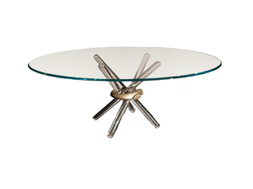 ARLEQUIN - Round glass dining table by Reflex