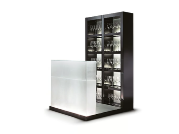 AVANTGARDE - Wood and glass bar cabinet with integrated lighting by Reflex