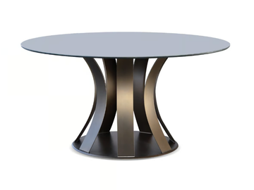BARRIQUE - Round glass dining table by Reflex
