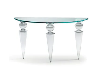 GRAN CANAL - Demilune glass console table by Reflex