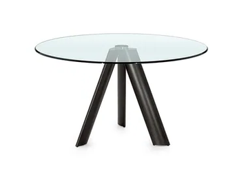 LEM 72 - Round glass dining table by Reflex