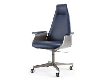 MINERVA HIGH - Height-adjustable upholstered leather executive chair by Reflex
