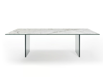 MONOLITE - Rectangular Marble glass dining table by Reflex