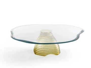 MURANO 40 - Coffee table with Murano glass base and glass top by Reflex