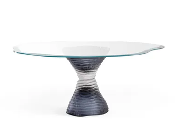 MURANO 72 - Round table with Murano glass base and glass top by Reflex