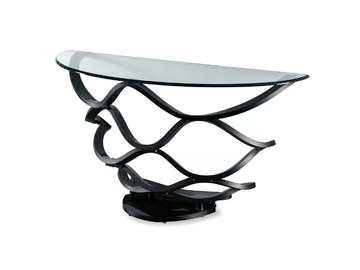 NEOLITICO - Demilune glass console table by Reflex
