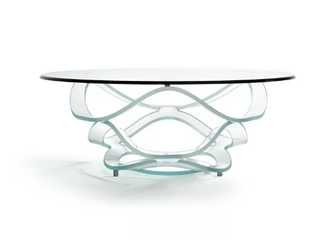 NEOLITICO - Round glass coffee table by Reflex