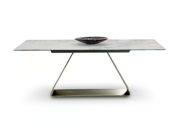 OH - Extending rectangular Marble glass table by Reflex