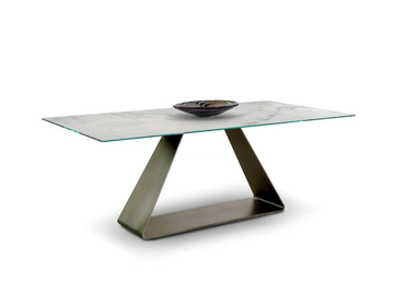 OH - Rectangular Marble glass dining table by Reflex