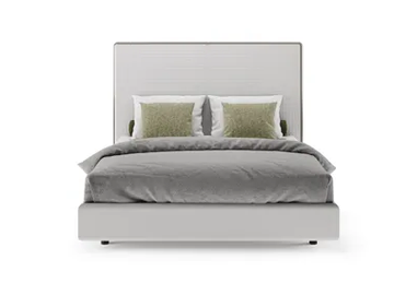 OH - Upholstered leather bed with integrated lighting by Reflex