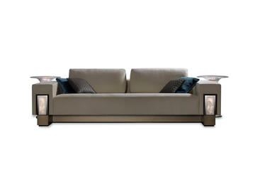 PALAZZO DUCALE - 3 seater leather sofa with light by Reflex