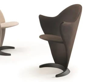 PETALO - Wooden chair with fabric cover and armrests by Reflex