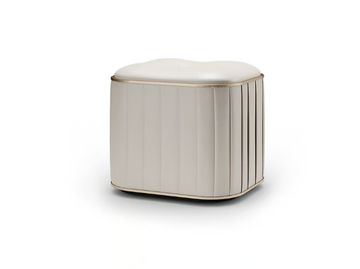 PLISSÈ - Upholstered square leather pouf by Reflex