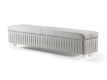 PLISSÈ - Upholstered storage leather bench by Reflex