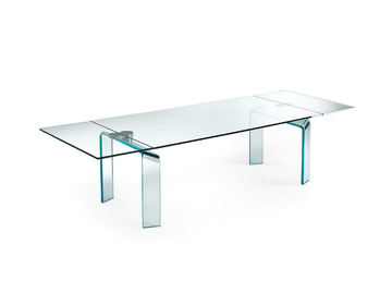 POLICLETO - Extending rectangular glass table by Reflex