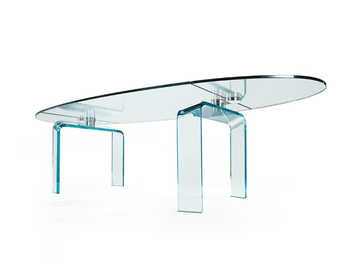 POLICLETO - Oval glass dining table by Reflex