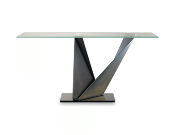 PRISMA STEEL - Rectangular glass console table by Reflex