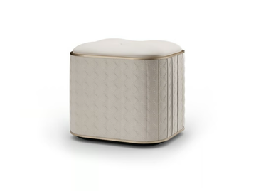 SAN MARCO - Upholstered rectangular leather pouf by Reflex