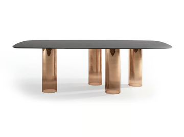 SIGNORE DEGLI ANELLI - Rectangular glass dining table by Reflex