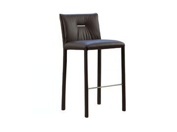 SOFT - High leather stool with back by Reflex