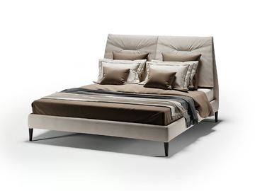 SOFT - Leather bed with high headboard by Reflex