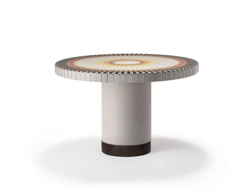 SUN 65 - Round wood and glass table by Reflex