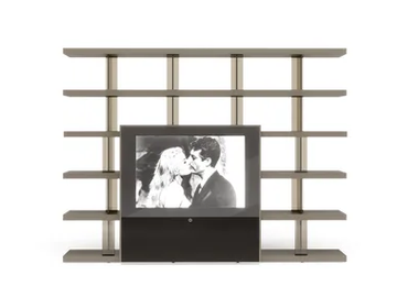 TANGO T ANTA TV - Open wood and glass bookcase with TV stand by Reflex