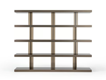 TANGO T - Open modular wood and glass bookcase by Reflex