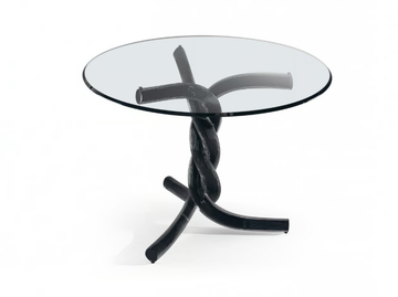 TORSADES - Round glass dining table by Reflex