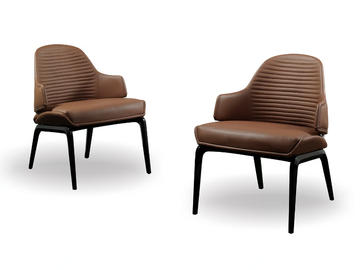 VELA - Leather armchair with armrests by Reflex