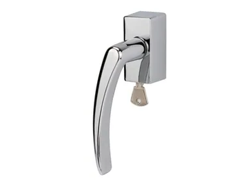 APRI - Brass window handle with lock on rose by Reguitti