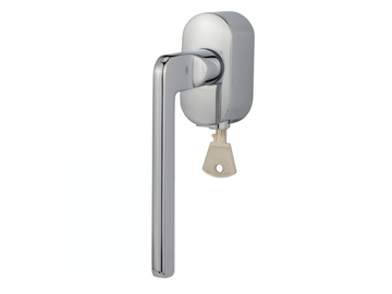 Q-10 - Brass window handle with lock on rose by Reguitti