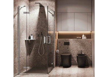 COVER AB + AB - Corner shower cabin with hinged door by RELAX