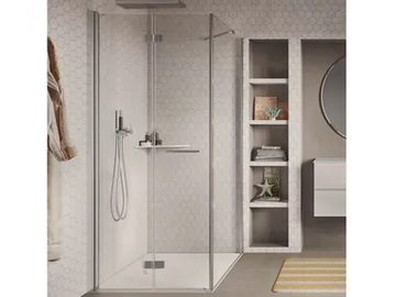 LIGHT AS+F3 - Corner crystal shower cabin with folding door by RELAX