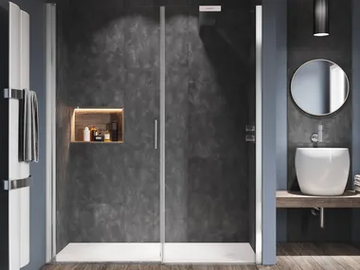 LIGHT PL - Niche crystal shower cabin with hinged door by RELAX