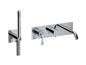 ATELIER - External single handle bathtub mixer with plate by Remer Rubinetterie