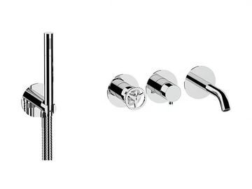 CHRONO - Recessed single handle bathtub set with hand shower by Remer Rubinetterie