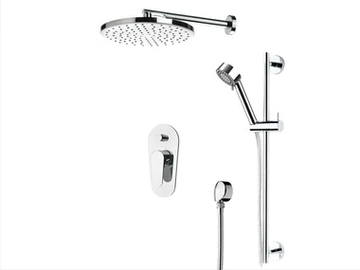 CLASS LINE - Shower wallbar with hand shower with mixer tap with overhead shower by Remer Rubinetterie