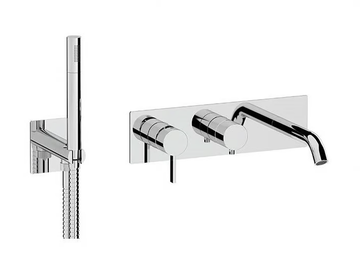 METRICA - Recessed bathtub set with plate by Remer Rubinetterie