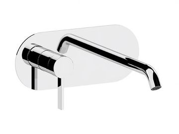 METRICA - Wall-mounted single handle washbasin mixer with plate by Remer Rubinetterie