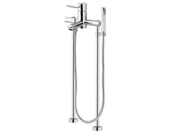 MINIMAL - Floor standing single handle bathtub mixer with hand shower by Remer Rubinetterie