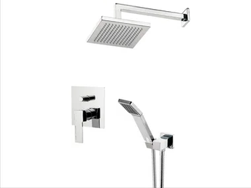 QUBIKA - Chromed brass shower mixer with overhead shower by Remer Rubinetterie