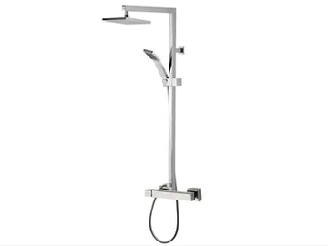 QUBIKA - Wall-mounted shower column with hand shower with overhead shower by Remer Rubinetterie