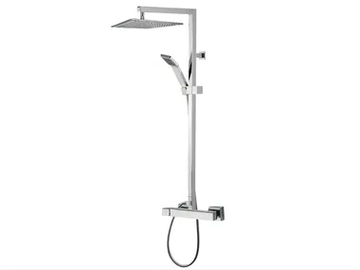 QUBIKA - Wall-mounted shower column with hand shower with overhead shower by Remer Rubinetterie