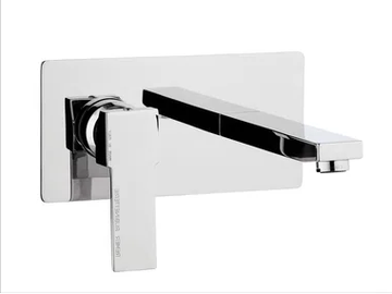 QUBIKA - Wall-mounted single handle washbasin mixer with plate by Remer Rubinetterie
