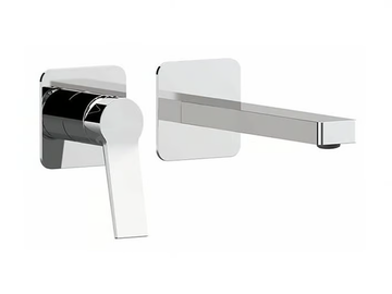 SLASH & DOT - 2 hole wall-mounted washbasin mixer with plate by Remer Rubinetterie