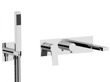 SLASH & DOT - Recessed single handle bathtub set with hand shower by Remer Rubinetterie