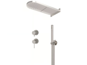 X STYLE INOX - Stainless steel shower set with overhead shower by Remer Rubinetterie
