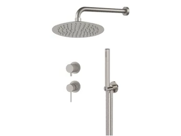 X STYLE INOX - Stainless steel shower set with overhead shower by Remer Rubinetterie