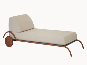 AMANDA - Recliner fabric sun lounger with castors by Rever